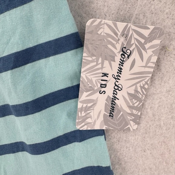 NWT Tommy Bahama Tropical Youth T-shirt 14-16 Logo Short‎ Sleeves Blue Print - Picture 3 of 8